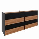 Ver imagem 2 de Balcões para Atendimento Recepção Escritório 180 Cm F5 Cor:nogal com Preto