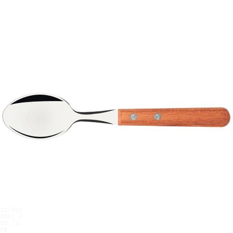 Conjunto de Colheres para Chá Dynamic com Lâminas em Aço Inox e Cabos de Madeira Natural