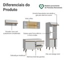 Ver imagem 4 de Armário de Cozinha Completa 260 cm Branco Pieta Madesa 01
