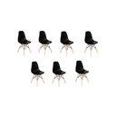 Ver imagem 1 de Kit 7 Cadeiras Charles Eames Eiffel Dkr Wood Preto