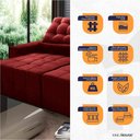 Ver imagem 5 de Sofá Retrátil Reclinável Alaska 2,70m Suede Velut Vermelho Molas no Assento - King House