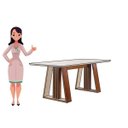 Ver imagem 5 de Conjunto Sala de Jantar Mesa Deli e 4 Cadeiras Atena Lj Móveis