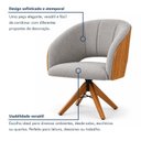 Ver imagem 4 de Kit 2 Poltronas Giratória Linho Premium Base Madeira Maciça Lia