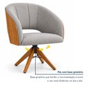 Ver imagem 5 de Kit 2 Poltronas Giratória Linho Premium Base Madeira Maciça Lia