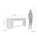 Ver imagem 3 de Escrivaninha Mesa Escritório X Porto 3 Gavetas 163cm Branco