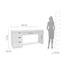 Ver imagem 3 de Escrivaninha Mesa Escritório 3 Gavetas 163cm X 77cm Porto