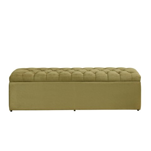 Calçadeira Baú Imperatriz 100 cm Suede Amarelo