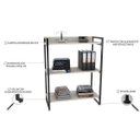 Ver imagem 7 de Conjunto 3 Peças com Mesa para Escritório em L, Estante e Gaveteiro Yescasa Industrial Snow Bege