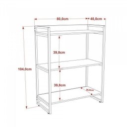Kit 3 Peças com Mesa para Escritório em L, Estante e Gaveteiro Espresso Móveis - 6