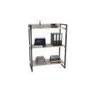 Ver imagem 4 de Conjunto 3 Peças com Mesa para Escritório em L, Estante e Gaveteiro Yescasa Industrial Snow Bege