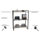 Ver imagem 7 de Kit 3 Peças com Mesa para Escritório em L, Estante e Gaveteiro Espresso Móveis