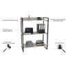 Kit 3 Peças com Mesa para Escritório em L, Estante e Gaveteiro Espresso Móveis - 7