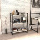 Ver imagem 3 de Conjunto 3 Peças com Mesa para Escritório em L, Estante e Gaveteiro Yescasa Industrial Snow Bege
