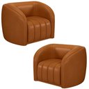 Ver imagem 1 de Kit 2 Poltronas Decorativa para Sala 112cm Meris M22 Sintético Caramelo - Mpozenato
