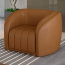 Ver imagem 2 de Kit 2 Poltronas Decorativa para Sala 112cm Meris M22 Sintético Caramelo - Mpozenato