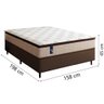 Cama Box Casal Queen Colchão Gazin Molas Powerblue 158x198x65cm 200 Kg por Pessoa Marrom/bege - 3