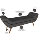 Ver imagem 3 de Puff Recamier Decorativo com Tachas 160 cm Santorini P05 Linho Cinza Escuro - Lyam Decor