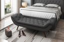 Ver imagem 2 de Puff Recamier Decorativo com Tachas 160 cm Santorini P05 Linho Cinza Escuro - Lyam Decor