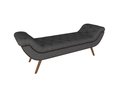 Ver imagem 1 de Puff Recamier Decorativo com Tachas 160 cm Santorini P05 Linho Cinza Escuro - Lyam Decor