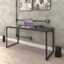 Ver imagem 3 de Escrivaninha Mesa Escritório com Gaveteiro Kuadra 4 Gavetas 150cm Industrial Preto Ônix