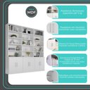 Ver imagem 2 de Estante De Livros 6 Portas 12 Prateleiras Grand Reggia Branco - Moville