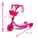 Ver imagem 3 de Patinete com Cestinha Rosa com Luz e Sons Belinda