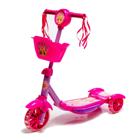 Patinete com Cestinha Rosa com Luz e Sons Belinda