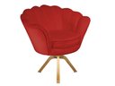 Ver imagem 2 de Poltrona Decorativa Pétala Base Giratória Madeira Couro Vermelho Ms Decor