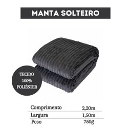 Cobertor Solteiro Grosso Manta Canelada Inverno Super Fofo - 2