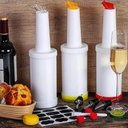 Ver imagem 4 de 6 Garrafas Store'n Pour 1l Brancas Mixologista Armazenar e Servir Caldas Drinks