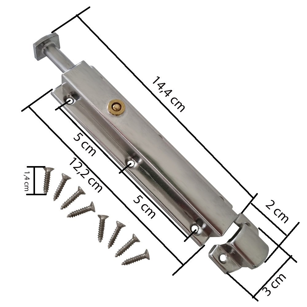 Fechadura Semiautomática de Aço Inoxidável-14,5cm Facil Negocio Importadora Fechasemi14cm - 2