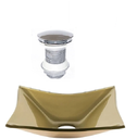 Ver imagem 1 de CUBA DE VIDRO RETANGULAR 39CM CHAMPANHE + VALVULA CLICK