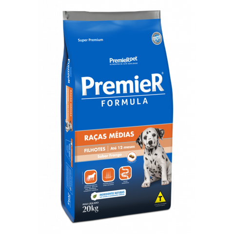 Ração Premier Formula Frango para Cães Filhotes de Raças Médias 20kg