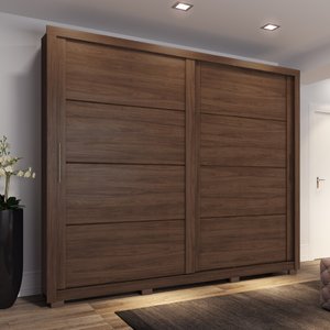 Guarda-Roupa Casal 2 Portas Deslizantes Snow Espresso Móveis