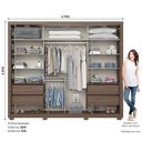 Ver imagem 3 de Guarda-Roupa Casal 2 Portas Deslizantes Snow Espresso Móveis