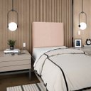 Ver imagem 2 de Cabeceira Cama Box Organica Solteiro 90cm Luna Linho C/frame Rose