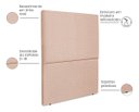 Ver imagem 4 de Cabeceira Cama Box Organica Solteiro 90cm Luna Linho C/frame Rose