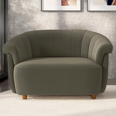 Sofá Namoradeira Decorativa Latvia 150cm Pés de Madeira Veludo Castor G45 - Gran Belo