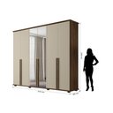 Ver imagem 2 de Roupeiro/armário/guarda Roupas/organizador Estela 6 Portas com Puxadores em Mdf com Espelhos Nas por
