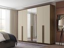 Ver imagem 4 de Roupeiro/armário/guarda Roupas/organizador Estela 6 Portas com Puxadores em Mdf com Espelhos Nas por