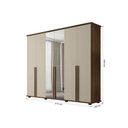 Ver imagem 3 de Roupeiro/armário/guarda Roupas/organizador Estela 6 Portas com Puxadores em Mdf com Espelhos Nas por