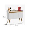Aparador Buffet 3 Portas com Pés Bar Veneza Delux Retrô 90cm Branco/nature – Jlar Móveis - 4
