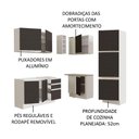 Ver imagem 5 de Armário de Cozinha Completa de Canto 329cm Branco Preto Glamy Madesa 01