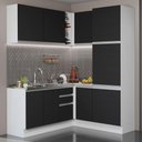 Ver imagem 1 de Armário de Cozinha Completa de Canto 329cm Branco Preto Glamy Madesa 01