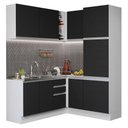 Ver imagem 3 de Armário de Cozinha Completa de Canto 329cm Branco Preto Glamy Madesa 01