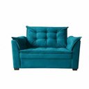 Ver mais imagens de Sofá Conjunto Poltrona e Sofá Pequeno 2 Lugares Fixo 140cm Turquesa Suede