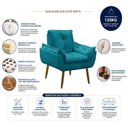 Ver imagem 7 de Sofá Conjunto Poltrona e Sofá Pequeno 2 Lugares Fixo 140cm Turquesa Suede