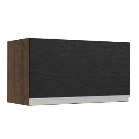 Armário de Cozinha Aéreo 60 cm 1 Porta Rustic/Preto Glamy Madesa