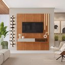 Ver imagem 3 de Painel para Tv 65'' Impérium Gaveta C/ Nicho Led Cascata 100% Mdf:naturalle/off White