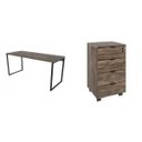 Ver imagem 2 de Escrivaninha Mesa Escritório com Gaveteiro Kuadra 4 Gavetas 150cm Industrial Yescasa Carvalho Dark Marrom